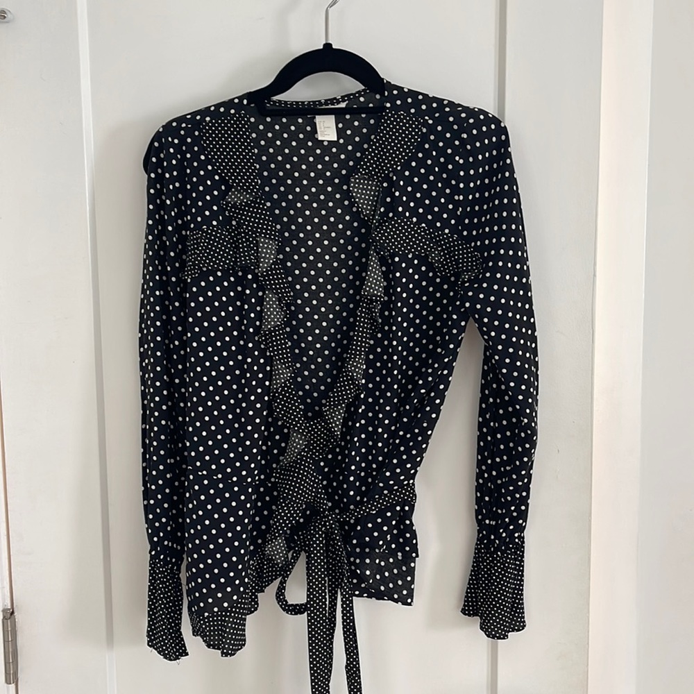 H&M Polka dot wrap top